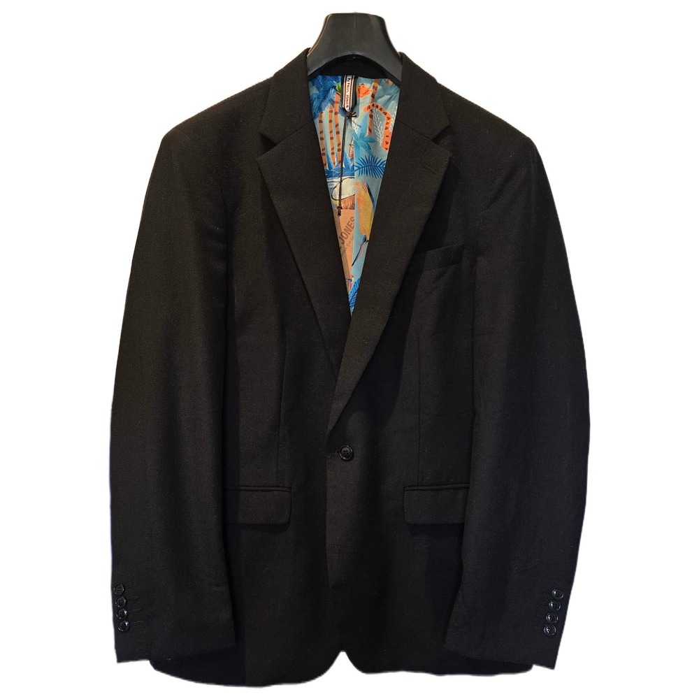 PJ Paul Jones Mens Linen Blend Suit Coat Black Tropical Lining Blazer XL NWT